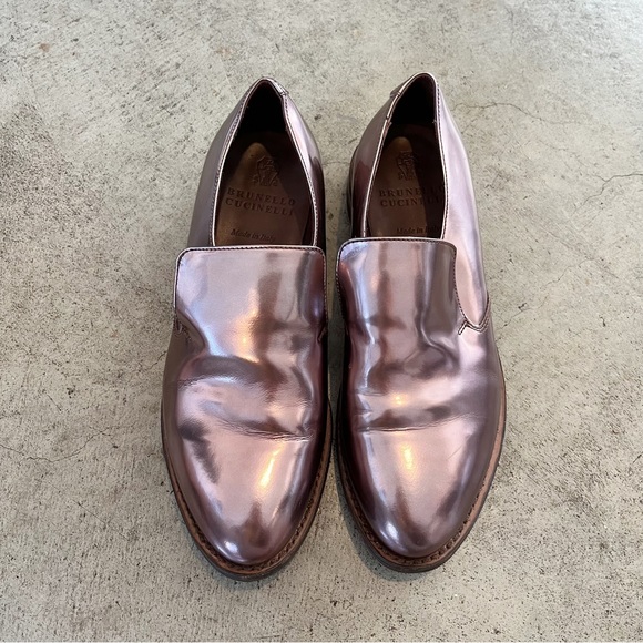 Brunello Cucinelli Metallic Patent Leather Loafers - Picture 3 of 10